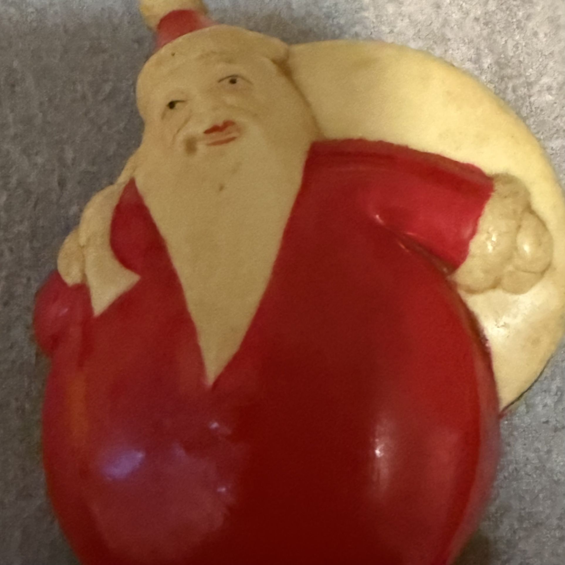 Vintage Made In Occupied Japan Celluloid Rattle Santa