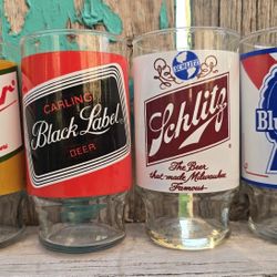 Vintage Set Of 4 Beer Glasses