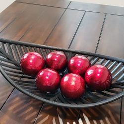 Pier 1 basket and glass decorative balls