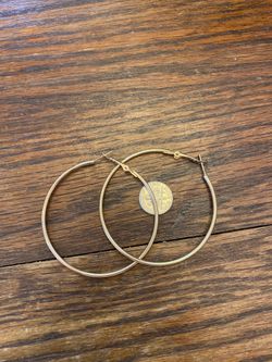 Pin catch gold tone hoops