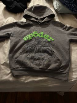 Grey and green spider hoodie