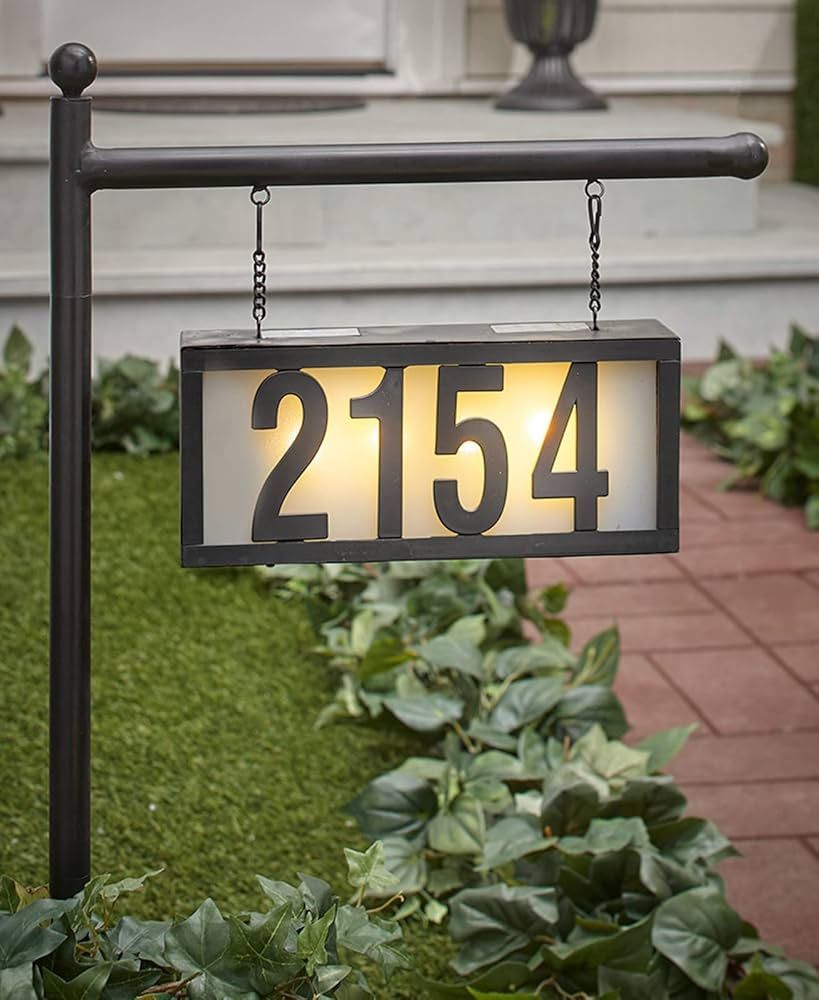 Solar Metal Address Sign