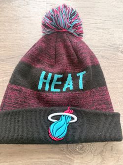 Miami Heat New Era knit beanie with blue 'HEAT' text