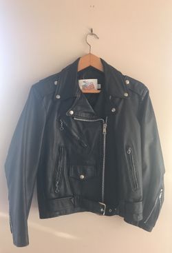 Black Leather Women's Size 8 Jacket Made in USA