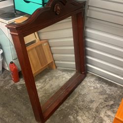 Solid Wood Mirror Roughly 4x4 Ft