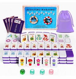 Floating Mahjong Tile Set for Pool,160 American Mahjong Tiles Waterproof EVA Foam with Dice Storage Bag for Pool Party Beach Vacation Summer Outdoor G