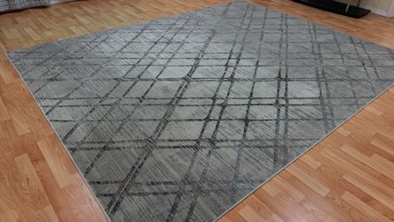 Large 8x10 Modern Grey Geometric Area Rug (7'8" x 9'10")
