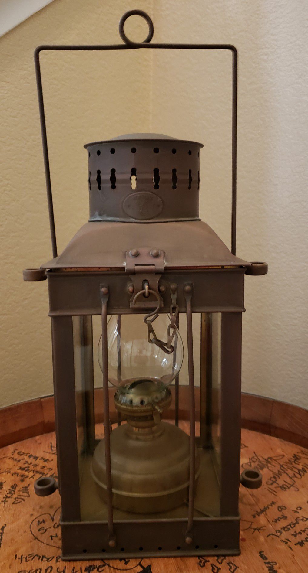 Vintage Neptune Brass Nautical Oil Lamp