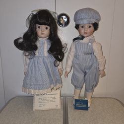 Vintage Porcelain Dolls Set (Boy & Girl) – Limited Edition w/ Tags & Certificate