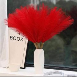 10pcs Pampas Grass Decoration, Artificial Short Pampas Grass Ornament, Faux Pampas Grass Flower For Vase Filling, Wedding Flower Arrangement, Party & 