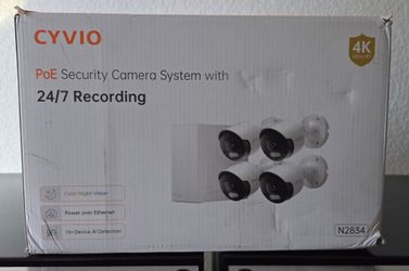 4K PoE Security Camera System, Metal Housing, 2TB HDD NVR, 4-Cam Kit