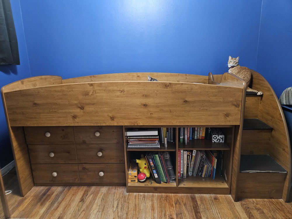 Kid Bed-Dresser-Bookcase