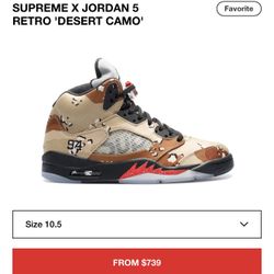 SUPREME X JORDAN 5 RETRO  Camo