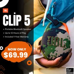 🔊 JBL Clip 5 – Brand New for $69.99 or Just $1 Down! 🎶