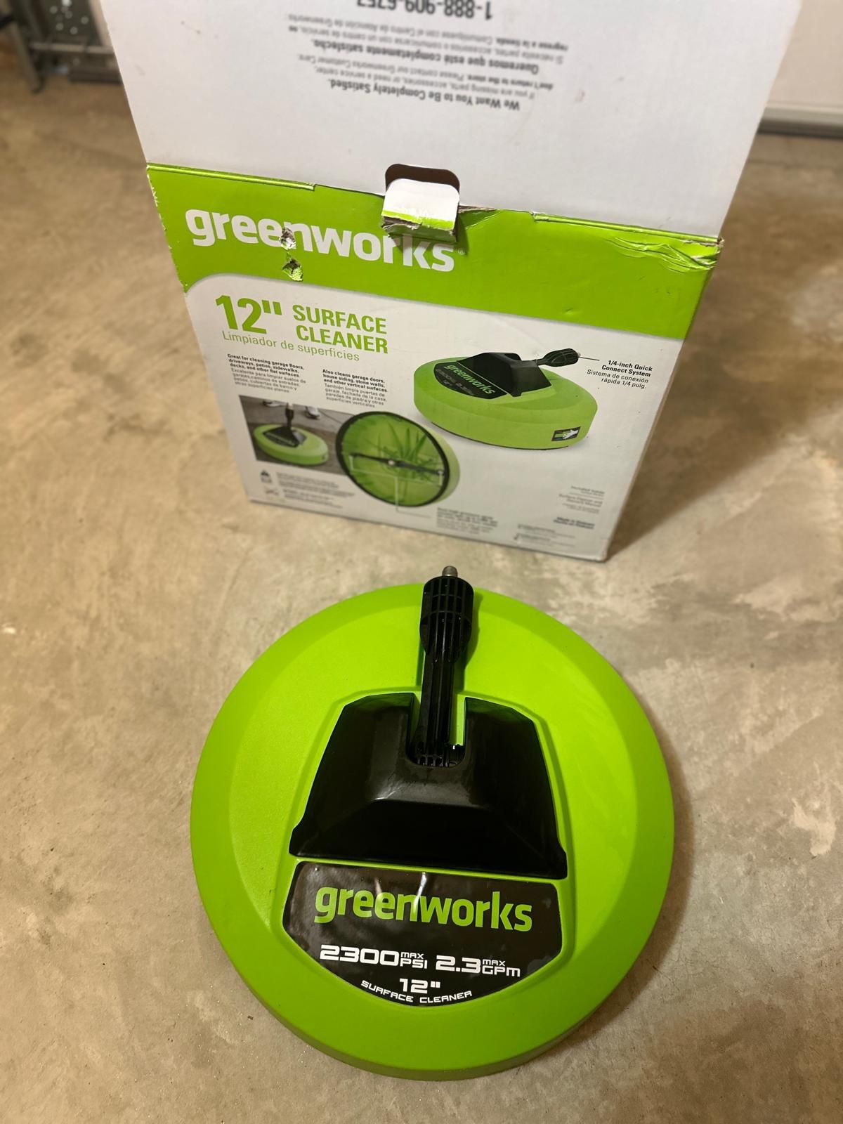 Greenworks 12” Surface Cleaner – 2300 PSI – Works Perfectly! – Like New