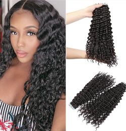 BEAUTIFUL 😍 22” DEEP WAVE HUMAN HAIR TAPE IN EXTENSIONS $60