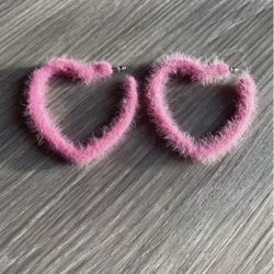 Knit Heart Earrings