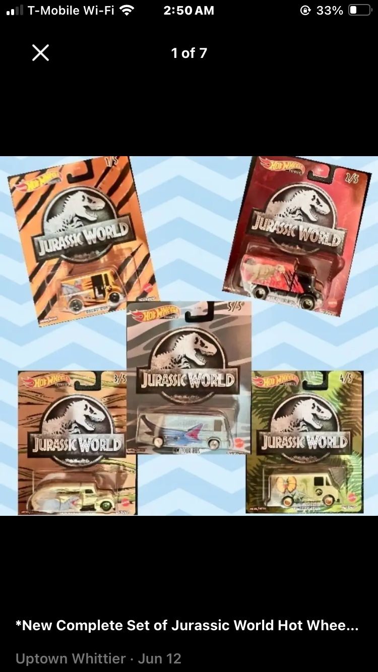 Hot Wheels Jurassic World Complete