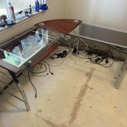 Glass/wood Modern Desk