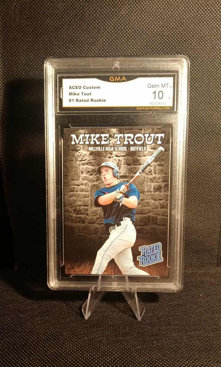 Graded 2010 MIKE TROUT #1 Rated Rookie ACEO Custom Card