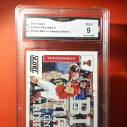 Patrick Mahomes 2017 Score Big Man On Campus graded Mint 9 Rookie