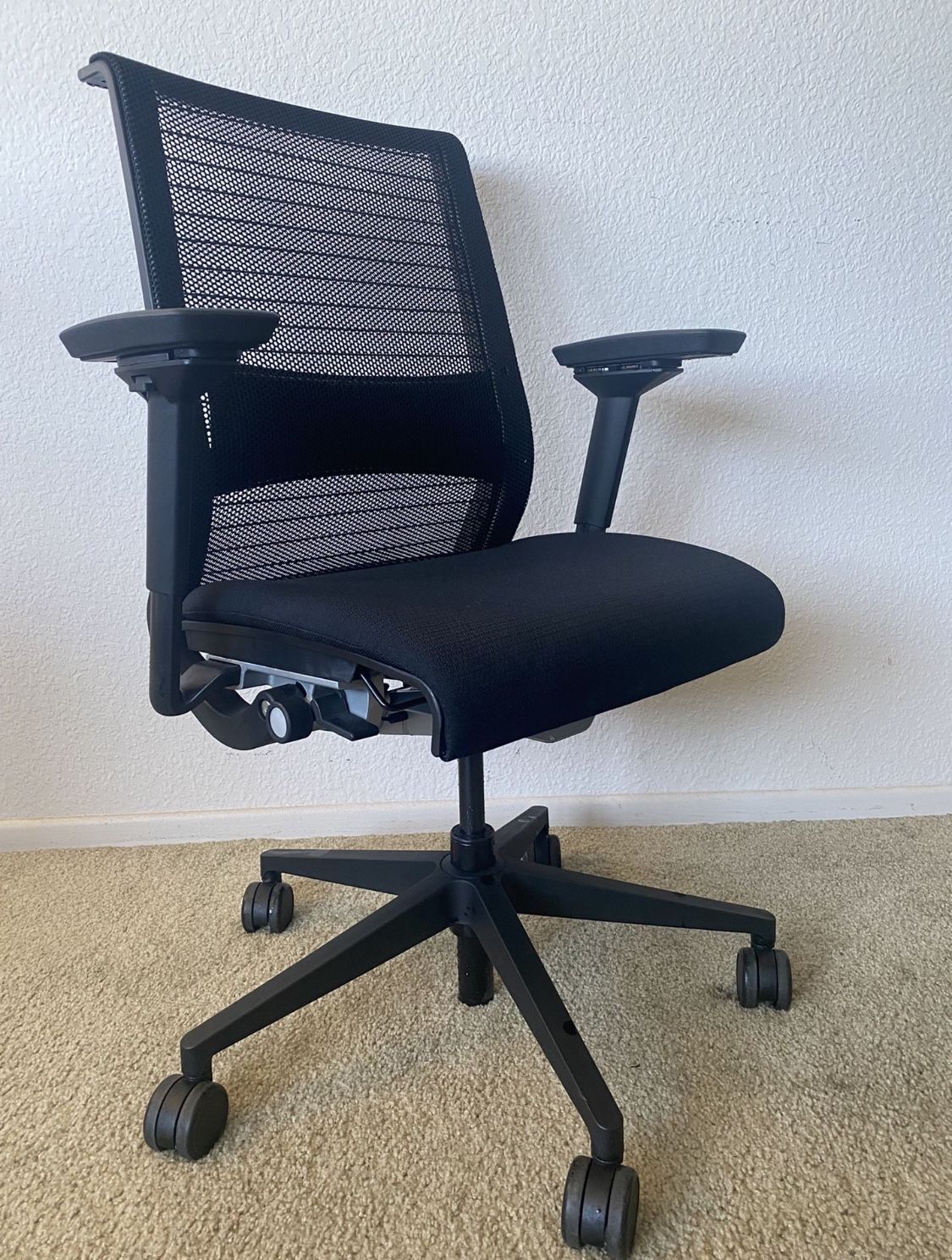 Steelcase Think 3D Knit Back Fully Adjustable Model Office Chair In Black