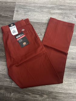 Men’s Dickies 874 Original Fit Pants Fire Brick Red 36 X 32 Tapered