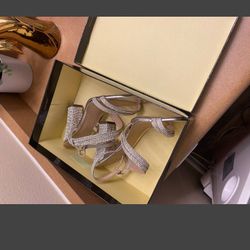 I. Miller Women`s Heeled Sandals, 8M, (contact info removed), Glass Upper