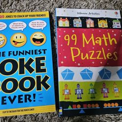 2 Child Usborne Book 99 Math Puzzles Activity Book Joke Ever Set Lot Like New

Like New condition 

Smoke free and pet free home 