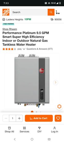 Rheem Performance Platinum 9.5 GPM Tankless Water Heater