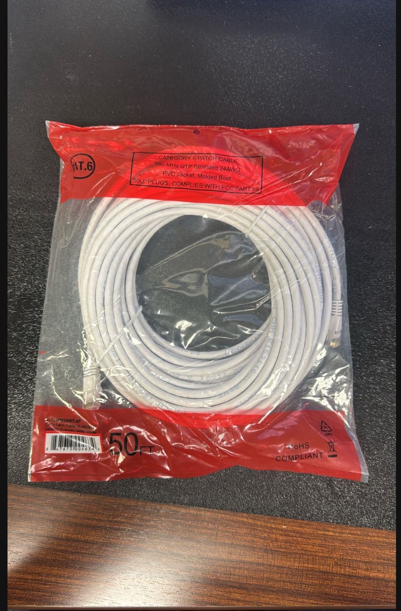 Internet Cable - CAT 6 Patch Cable- 50 Foot Long