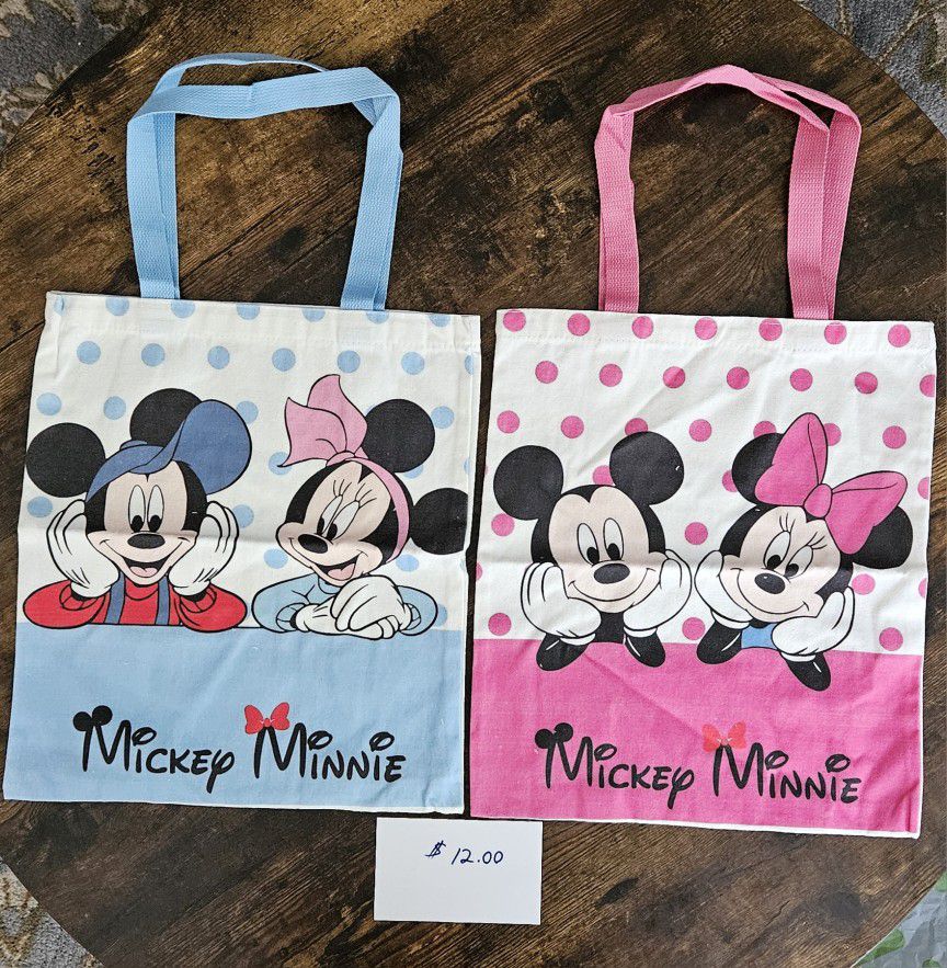 Mickey N Minnie Tote Bags 