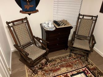 Pair of Mid-Century Antique Rocking Chairs