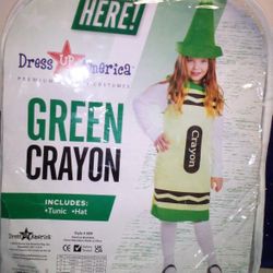 Green Crayon Size Medium (8-10) Halloween Costume 