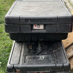 2 Truck Tool Boxes,,Air Compresor, Leaf Blower, Sander
