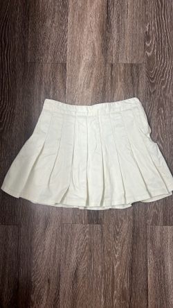 J. Galt Pleated White Denim Skirt with Shorts (M)
