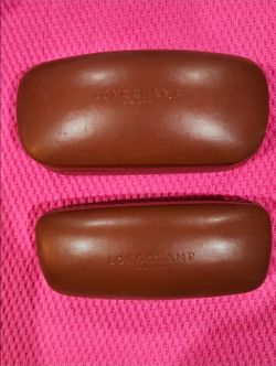 Longchamp Sunglasses/Eyeglasses Hard Shell Cases in Brown, Set of 2
