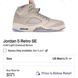 Jordan 5 $70