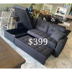 Reversible Sectional Sofa With Storage Chaise And Pull Out Bed  -  Limited Time Offer 