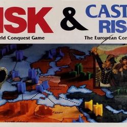 RISK & Castle Risk Board Games 1990 Parker Brothers 100% Complete