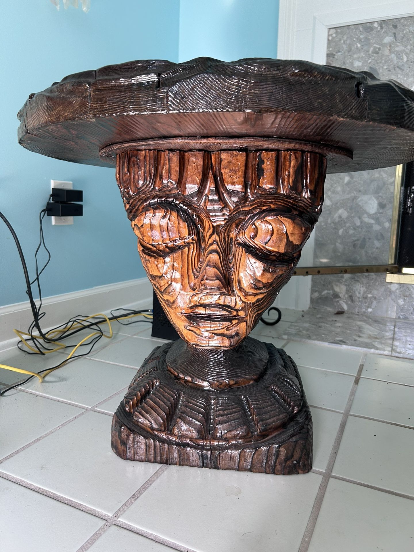 Teak Wood Tiki Table