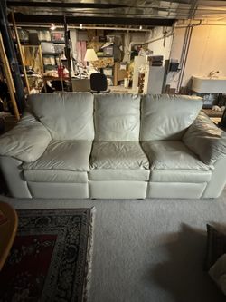 Off White Reclining Leather Couch
