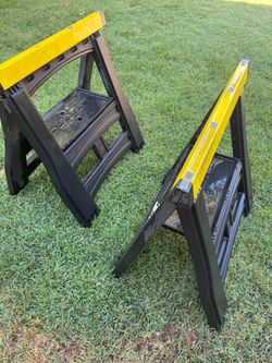 Stanley Plastic Folding Sawhorses – Set of 2