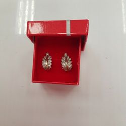 Feather Earrings 14K 4.6G 0.3 Karat Natural Diamonds 