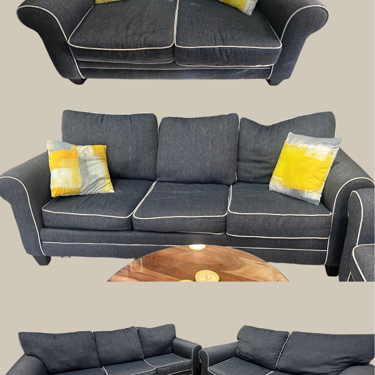  Comfy Dark Gray Queen Sleeper Sofa And Love Seat Couch Set