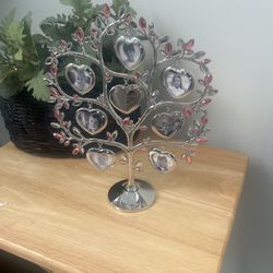 Rhinestone Family Tree Picture Frame Heart Crystal Home Desktop Decoration NIB