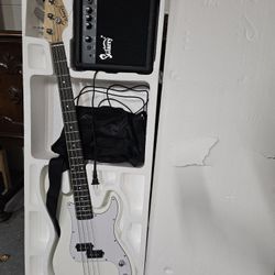 Brand New Electric 4 String Guitar W/amplifier