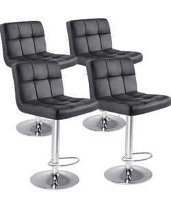 New- Black swivel adjustable bar stools (45$ each, 6 available)