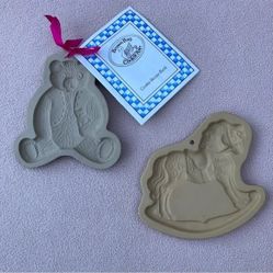 Shortbread Molds-Set of 2-Vintage-Vtg-80s-Dessert-Teddy-Toy