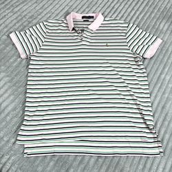 Polo Ralph Lauren Shirt Pima Soft Touch Pink Striped XL